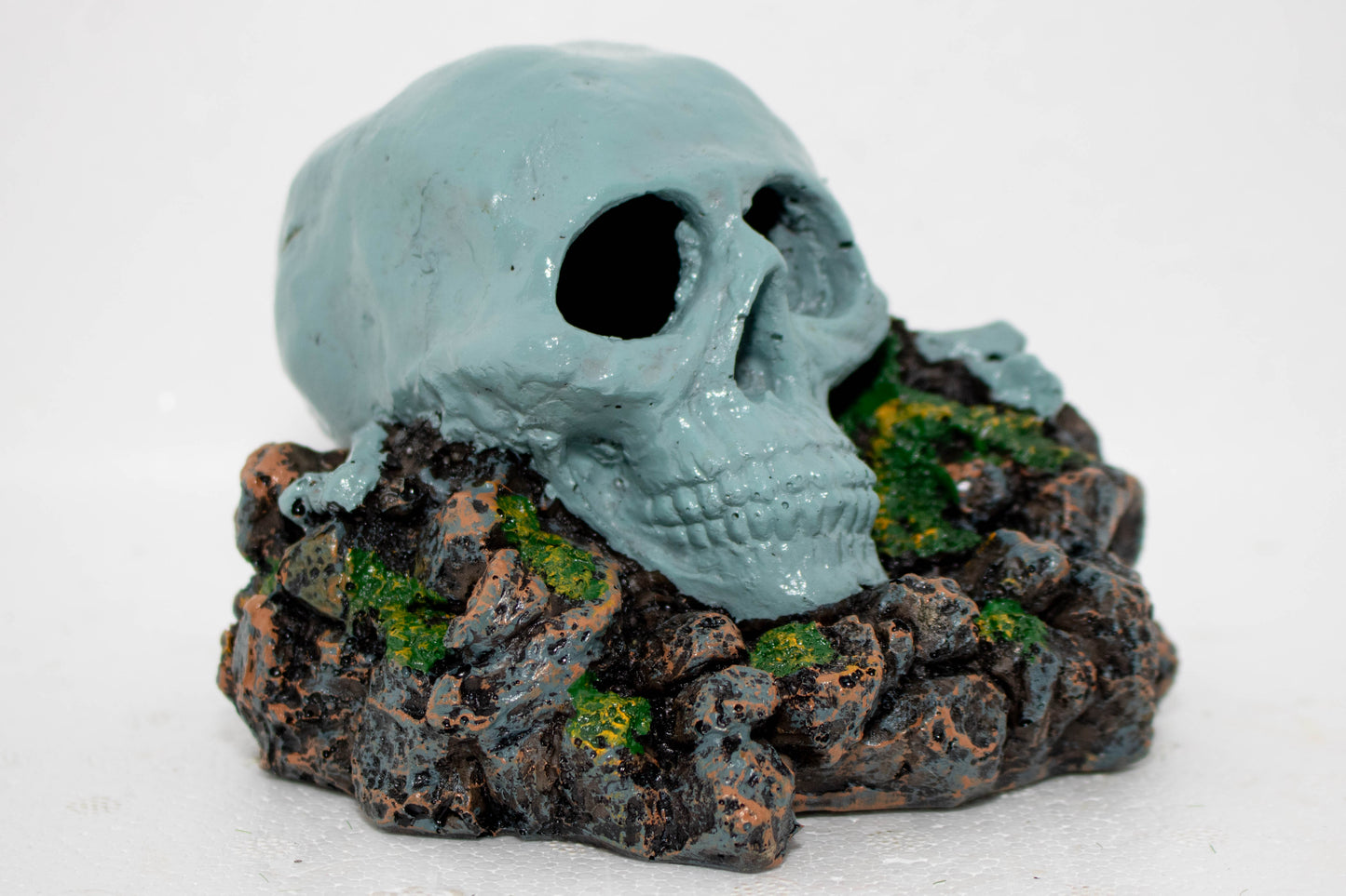 Blue Skull On Rocks