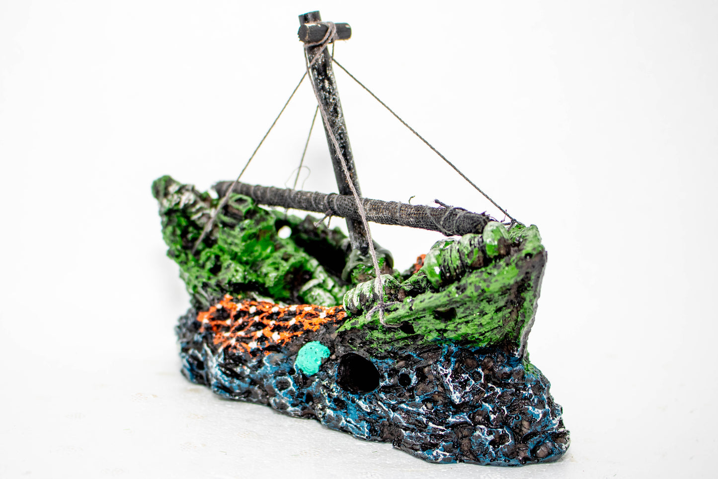 Shipwreck With Red Fishing Net