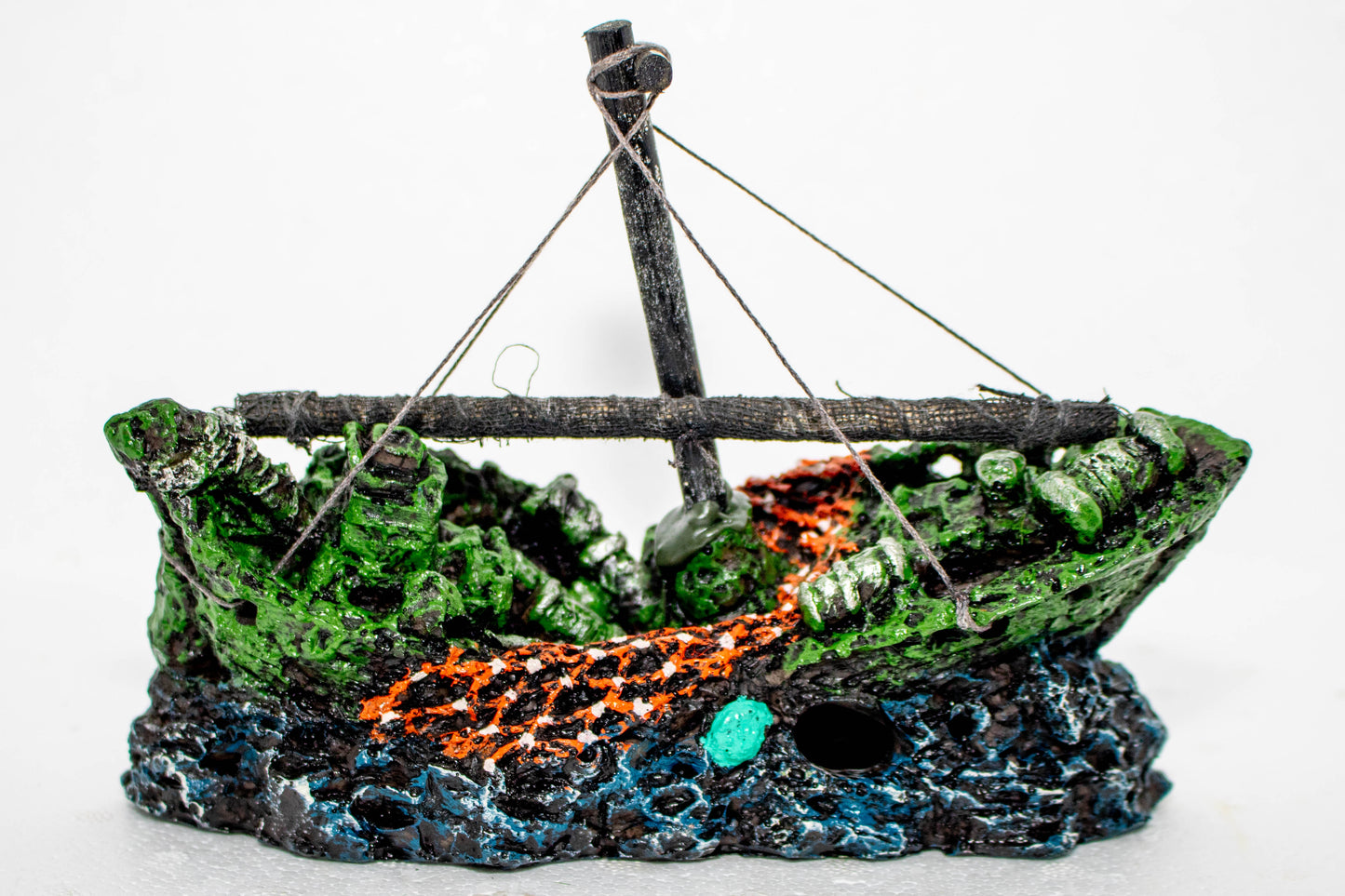 Shipwreck With Red Fishing Net